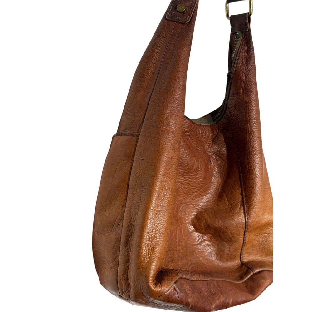 American Leather Co Brown Slouchy Hobo Bag Boho Chic Neutral Earthcore Vintage - Picture 14 of 16